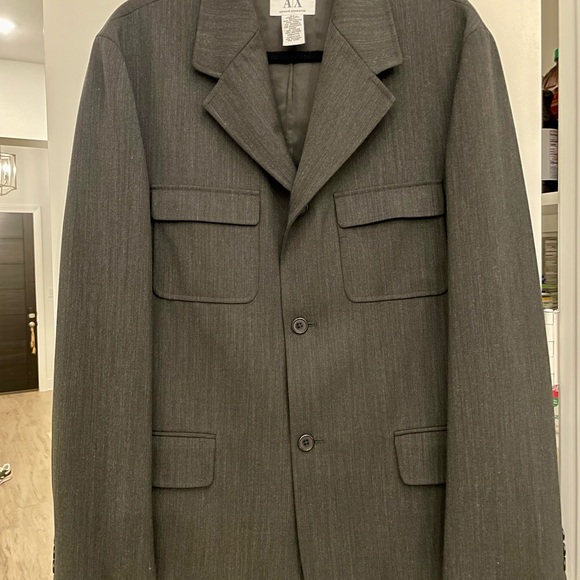 Armani Exchange Charcoal Men's Full Suit- Jacket & Pants - Picture 2 of 9